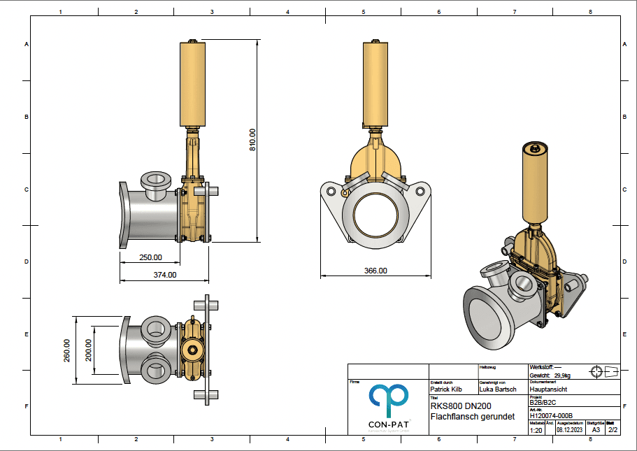 Vorschau RKS800 DN200 Flachflansch